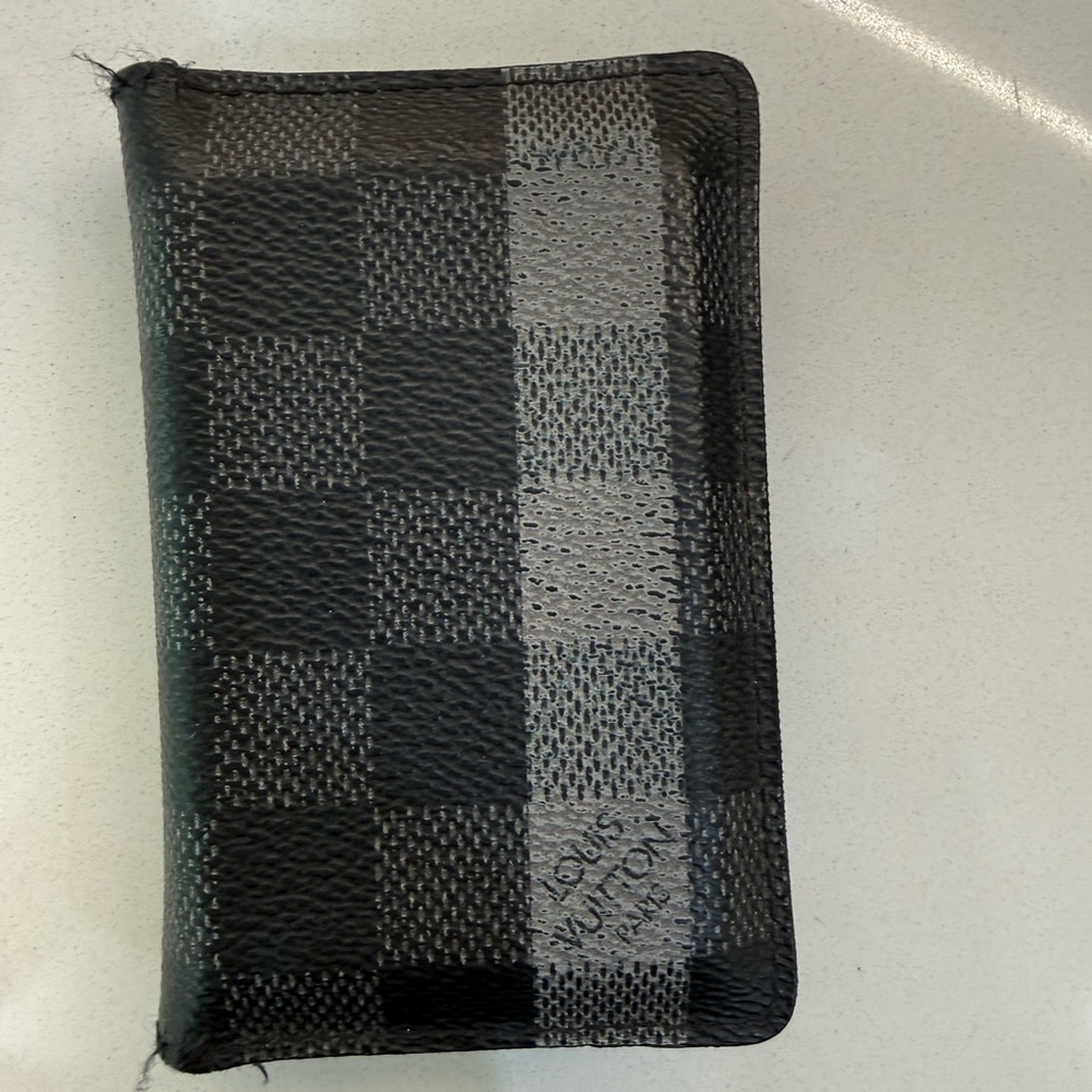 Louis Vuitton Black and Gray Damier Card Wallet with Zip